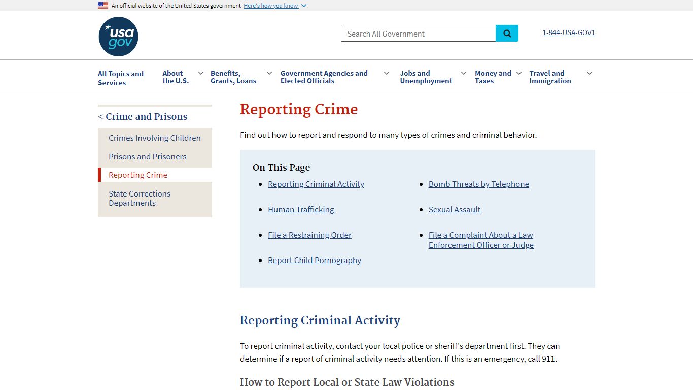 Reporting Crime | USAGov